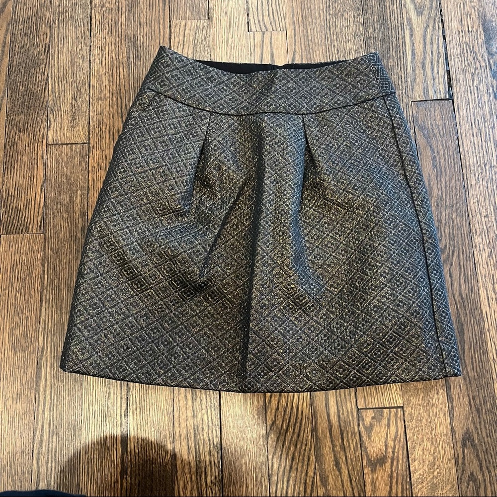 LOFT metallic starry night jacquard skirt
